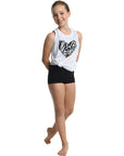 DanzNMotion 23304C Kids Heart Full of “Dance” Tank Top
