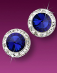 17mm Color Crystal Button Earrings