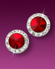 17mm Color Crystal Button Earrings