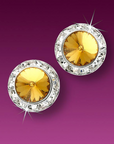 17mm Color Crystal Button Earrings